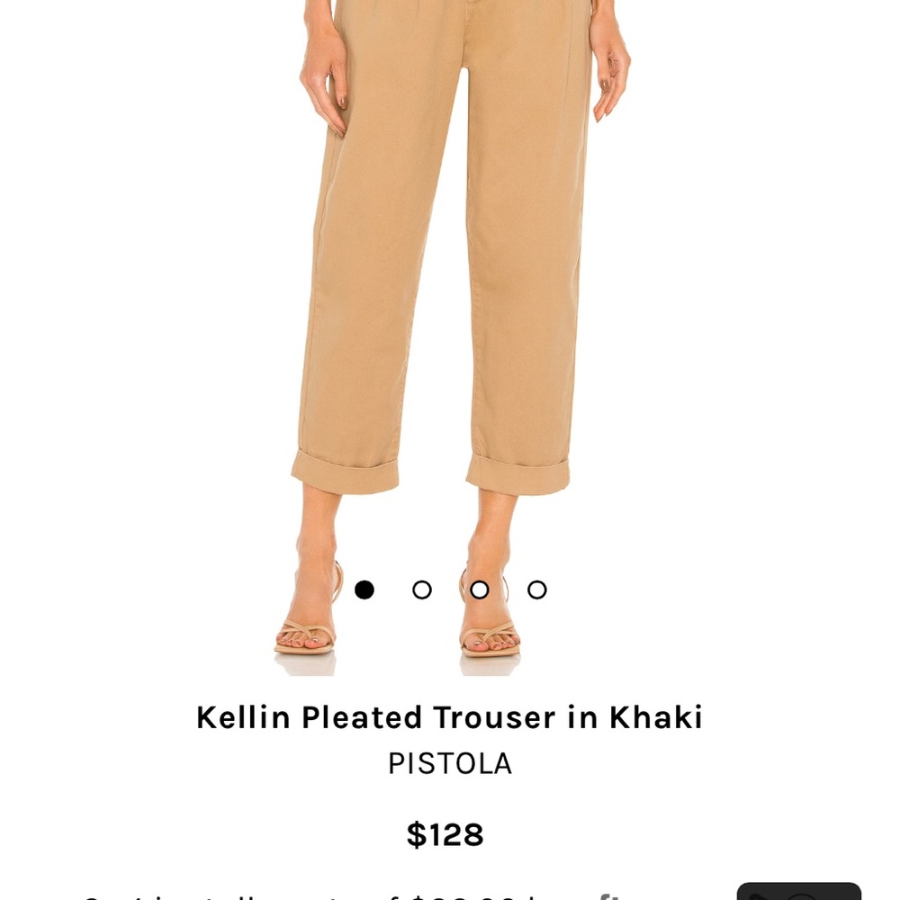 Pistola Kellin pleated trousers in khaki. Sz 28